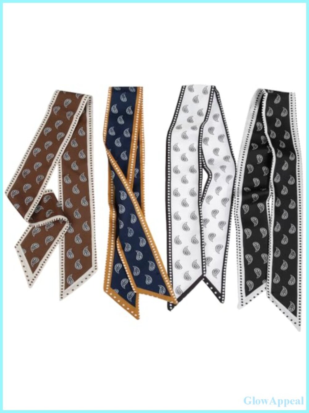 4 Pack Satin Scarves for Women Boho Headscarves Neck Wraps Hair Accessories Set
